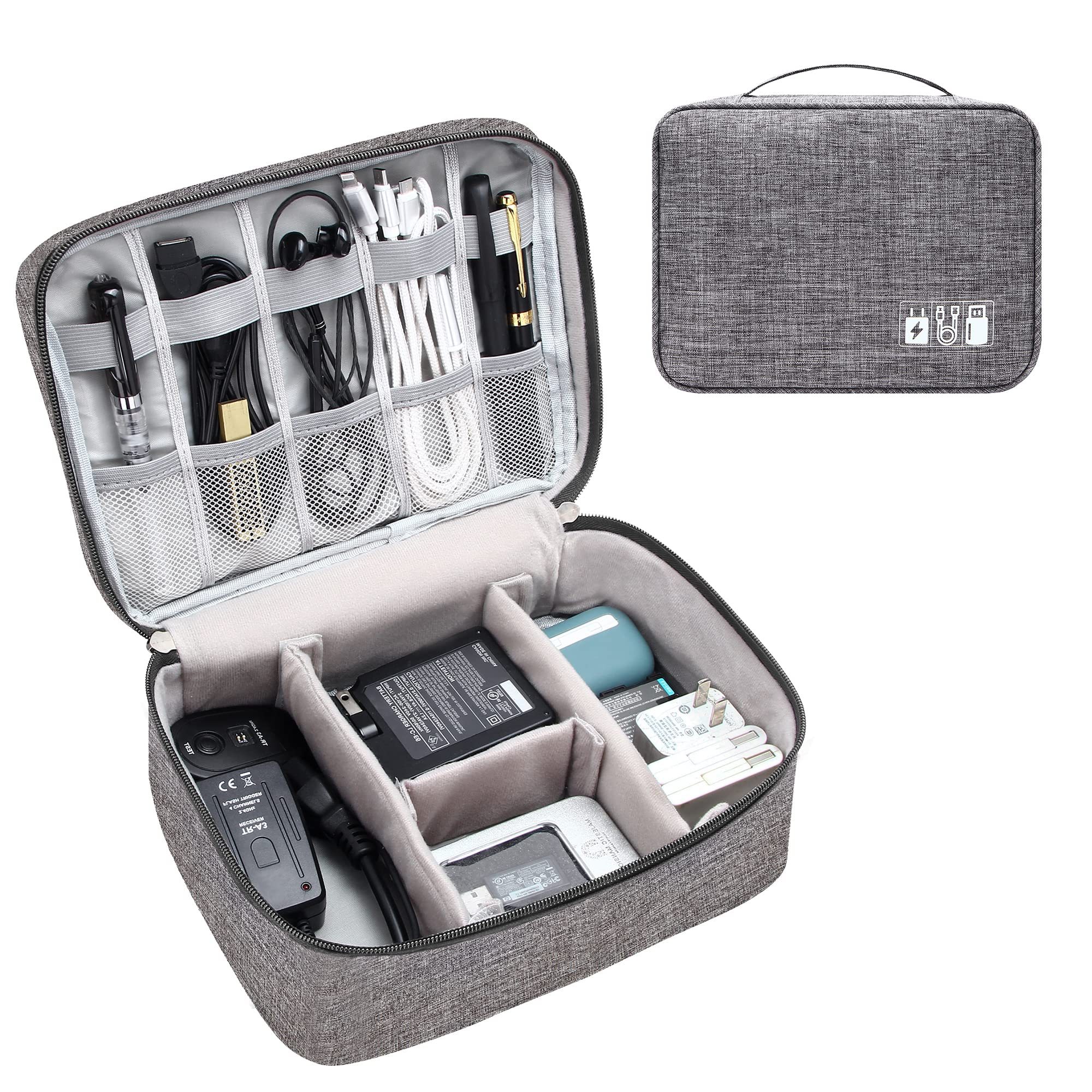 Electronics Organizer Travel Cable Organizer Bag Waterproof Portable Digital Storage Bag Electronic Accessories Case Cable Charger Organizer Case - Image 4
