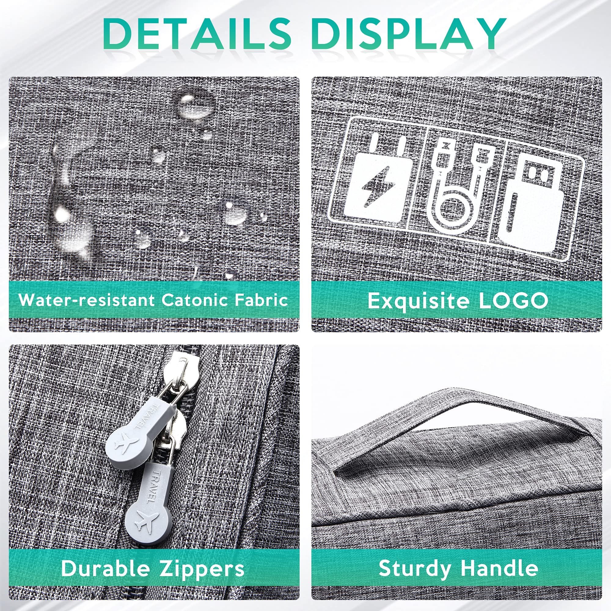 Electronics Organizer Travel Cable Organizer Bag Waterproof Portable Digital Storage Bag Electronic Accessories Case Cable Charger Organizer Case - Image 7